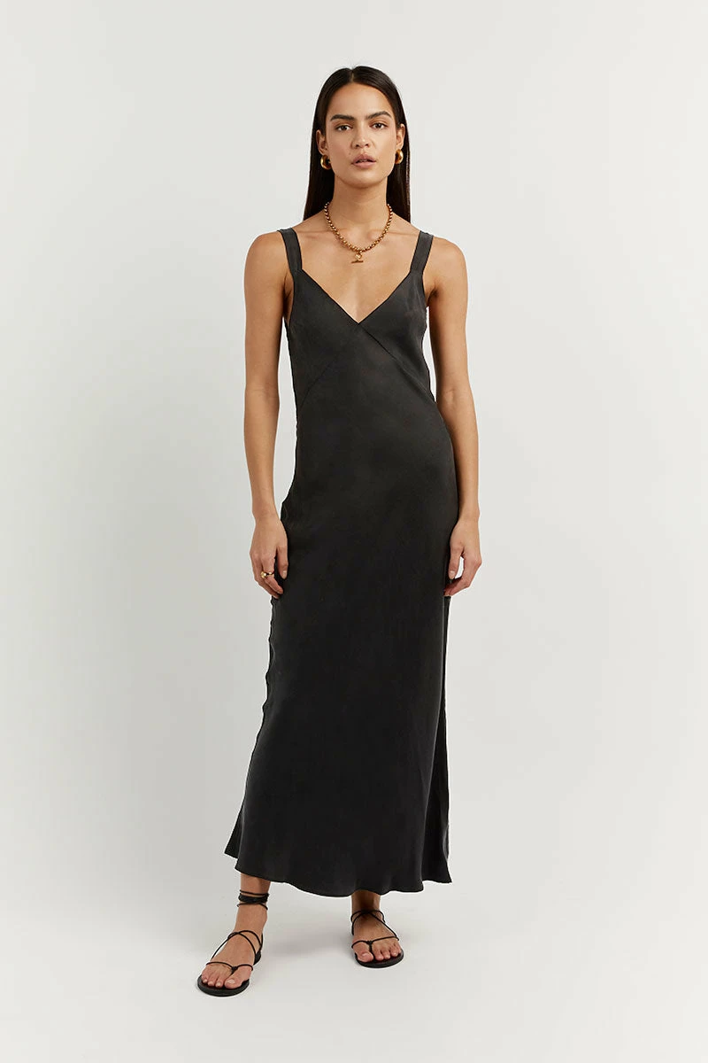 DISSH KENDALL BLACK SLIP MIDI DRESS 1 DISSH KENDALL BLACK SLIP MIDI DRESS