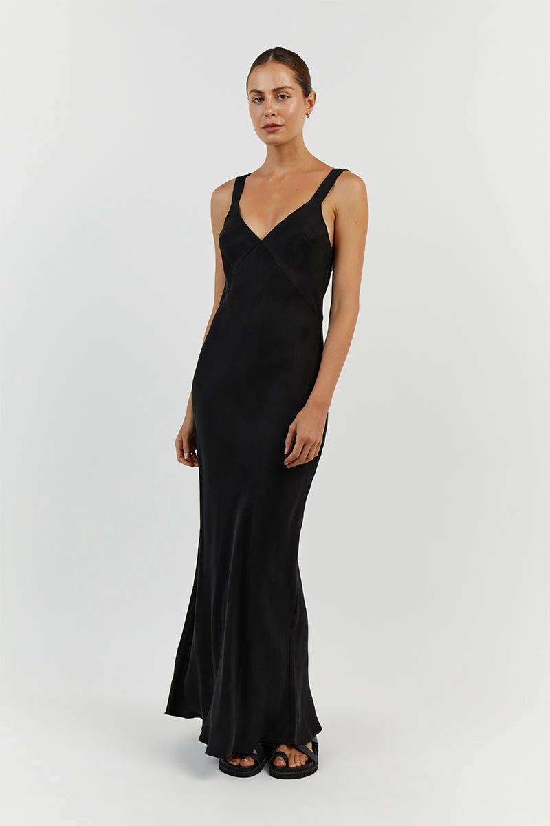 DISSH KENDALL BLACK SLIP MIDI DRESS 5 DISSH KENDALL BLACK SLIP MIDI DRESS - Image 5