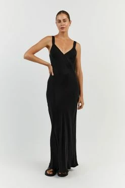 DISSH KENDALL BLACK SLIP MIDI DRESS 14 DISSH KENDALL BLACK SLIP MIDI DRESS -DISSH all-clothing Shop DFS11346BK.600 11