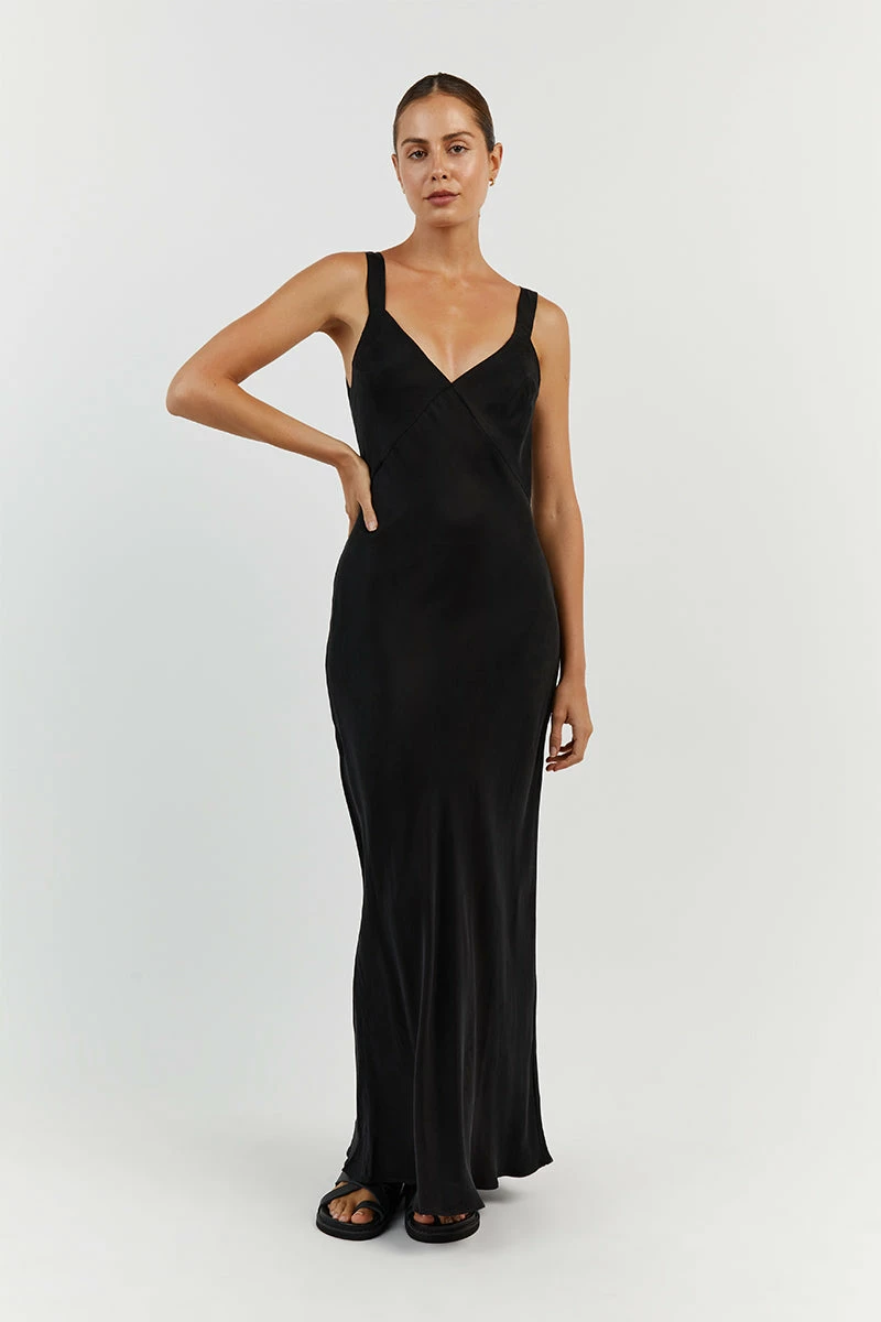 DISSH KENDALL BLACK SLIP MIDI DRESS 6 DISSH KENDALL BLACK SLIP MIDI DRESS - Image 6