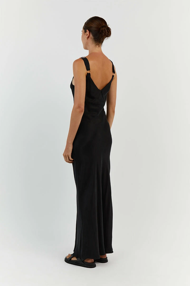 DISSH KENDALL BLACK SLIP MIDI DRESS 8 DISSH KENDALL BLACK SLIP MIDI DRESS - Image 8
