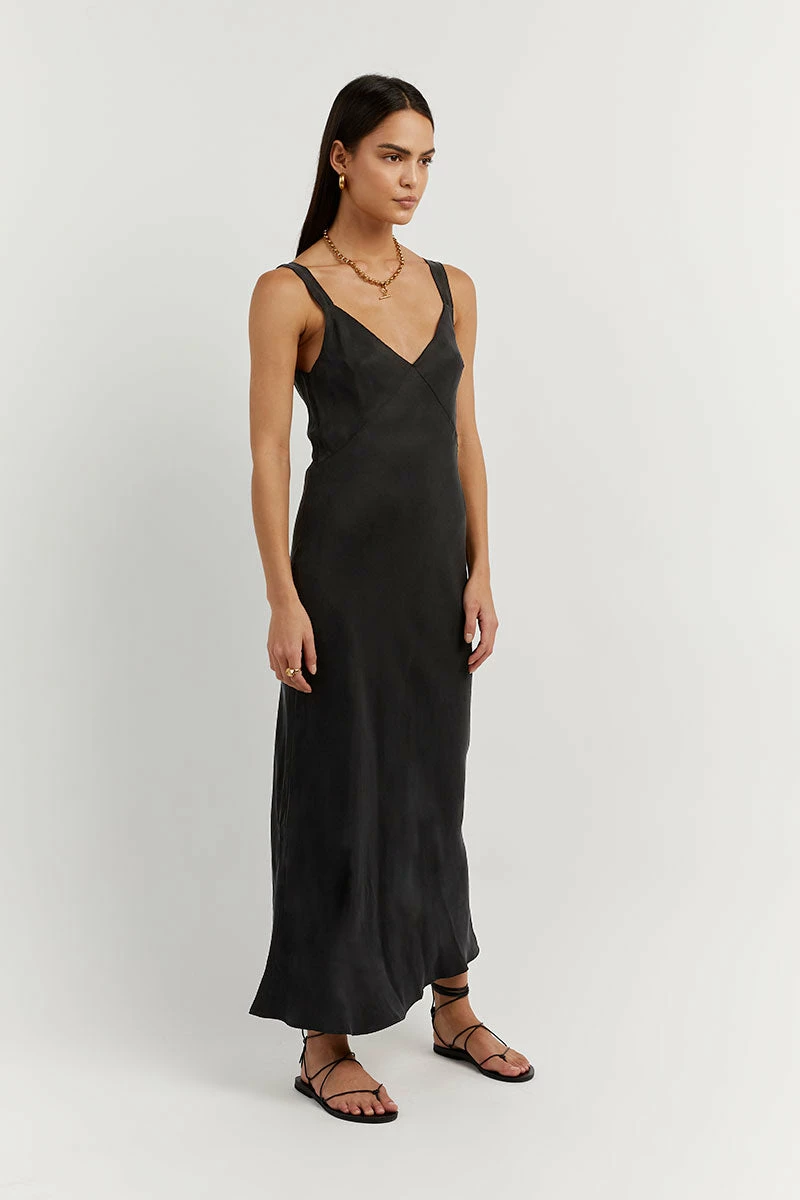 DISSH KENDALL BLACK SLIP MIDI DRESS 2 DISSH KENDALL BLACK SLIP MIDI DRESS - Image 2