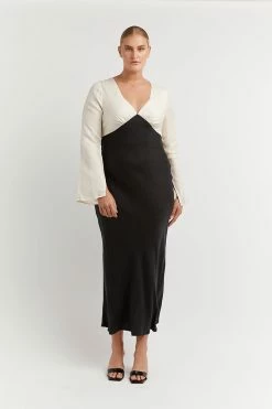 DISSH SEREN BLACK TWO TONE SLEEVED DRESS -DISSH all-clothing Shop DFS11349BK.600 10