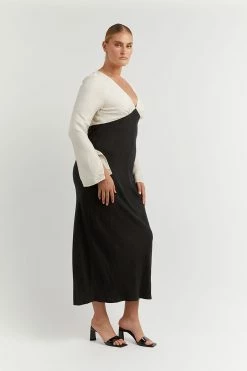 DISSH SEREN BLACK TWO TONE SLEEVED DRESS -DISSH all-clothing Shop DFS11349BK.600 12