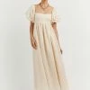 DISSH MONTY BUTTER LINEN MIDI DRESS