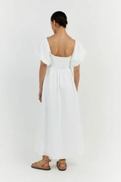 DISSH MONTY WHITE LINEN MIDI DRESS 8 DISSH MONTY WHITE LINEN MIDI DRESS -DISSH all-clothing Shop DFS11353WE.100 3 01678dbb 82a6 4579 a410 2d6c823c1dd8