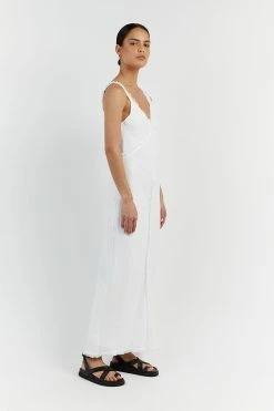 DISSH GEORGIE WHITE LINEN MIDI DRESS 7 DISSH GEORGIE WHITE LINEN MIDI DRESS -DISSH all-clothing Shop DFS11383WE.100 2 fe0b0117 70b0 4fa6 b983 2113e3f192ed