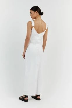 DISSH GEORGIE WHITE LINEN MIDI DRESS 9 DISSH GEORGIE WHITE LINEN MIDI DRESS -DISSH all-clothing Shop DFS11383WE.100 4 630a9974 8539 4485 bc5d c0b3f80a6dee