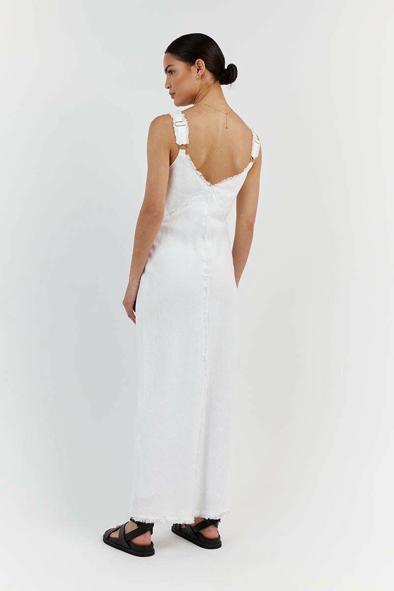 DISSH GEORGIE WHITE LINEN MIDI DRESS 5 DISSH GEORGIE WHITE LINEN MIDI DRESS - Image 5