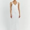 DISSH GEORGIE WHITE LINEN MIDI DRESS