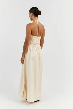 DISSH IZZY BUTTER LINEN MIDI DRESS 8 DISSH IZZY BUTTER LINEN MIDI DRESS -DISSH all-clothing Shop DFS11402BUT.195 3