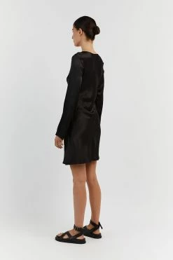 DISSH CHARLI BLACK SATIN SLIP MINI DRESS -DISSH all-clothing Shop DFS11405BK.600 3