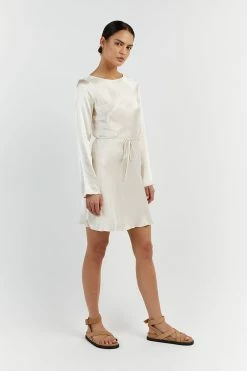 DISSH CHARLI PEARL SATIN SLIP MINI DRESS -DISSH all-clothing Shop DFS11405PER.197 2