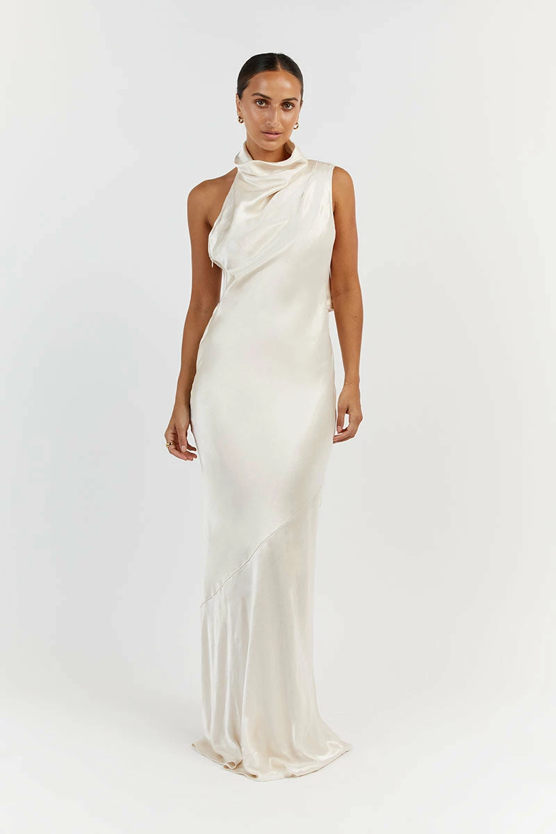 DISSH AISLE PEARL SATIN BACKLESS MIDI DRESS 2 DISSH AISLE PEARL SATIN BACKLESS MIDI DRESS - Image 2