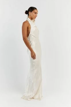 DISSH AISLE PEARL SATIN BACKLESS MIDI DRESS 8 DISSH AISLE PEARL SATIN BACKLESS MIDI DRESS -DISSH all-clothing Shop DFS11410PER.197 2