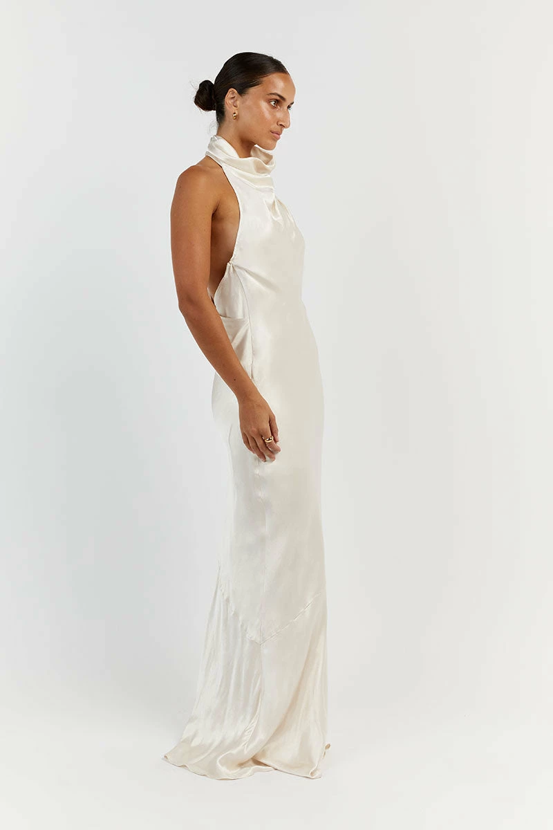 DISSH AISLE PEARL SATIN BACKLESS MIDI DRESS 3 DISSH AISLE PEARL SATIN BACKLESS MIDI DRESS - Image 3