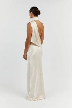DISSH AISLE PEARL SATIN BACKLESS MIDI DRESS 9 DISSH AISLE PEARL SATIN BACKLESS MIDI DRESS -DISSH all-clothing Shop DFS11410PER.197 3