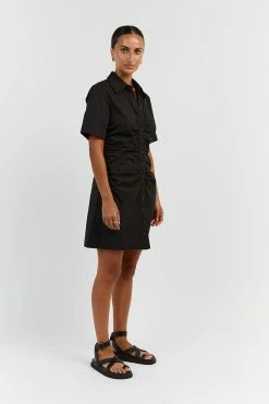 DISSH ALLISON BLACK COTTON MINI DRESS -DISSH all-clothing Shop DFS11412BK.600 2