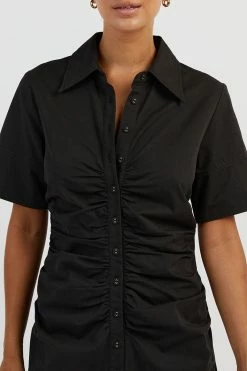 DISSH ALLISON BLACK COTTON MINI DRESS -DISSH all-clothing Shop DFS11412BK.600 4