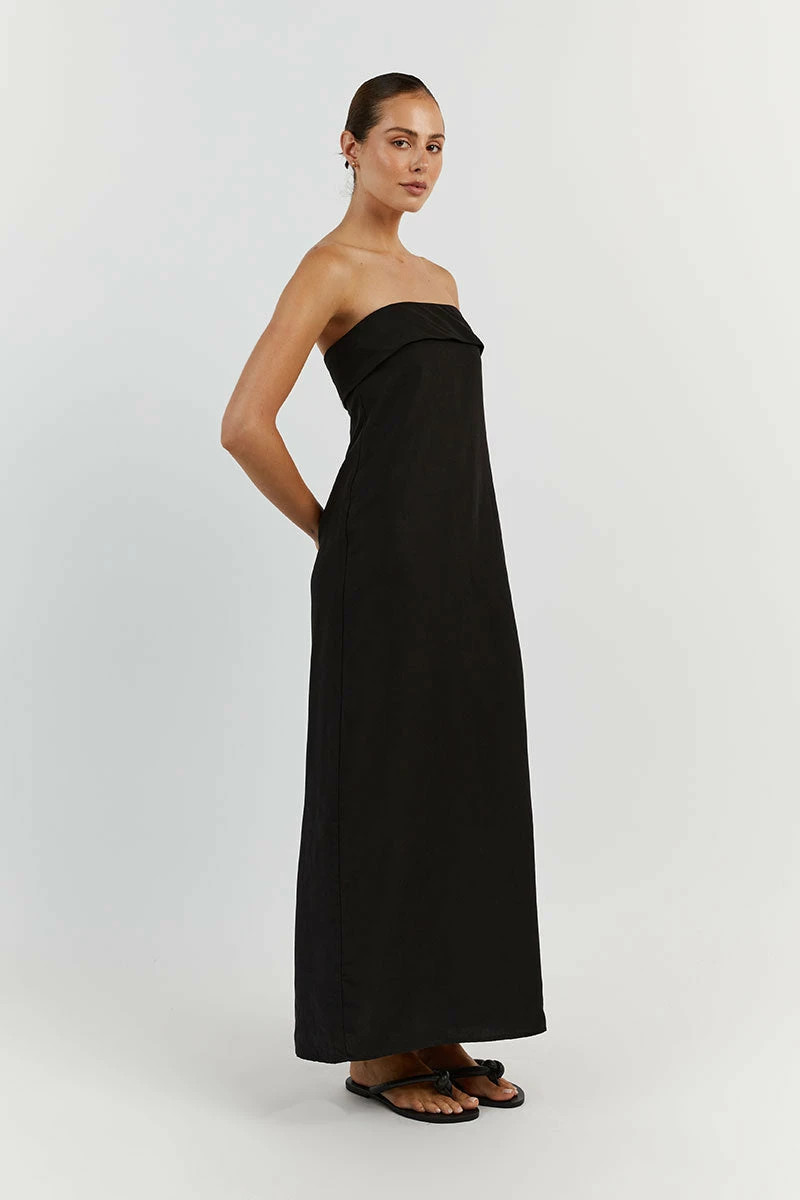 DISSH KAI BLACK STRAPLESS MIDI DRESS 4 DISSH KAI BLACK STRAPLESS MIDI DRESS - Image 4