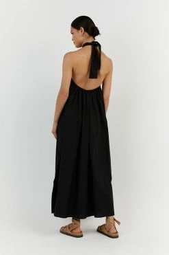 DISSH OLIVIA BLACK COTTON MIDI DRESS -DISSH all-clothing Shop DFS11432BK.600 13