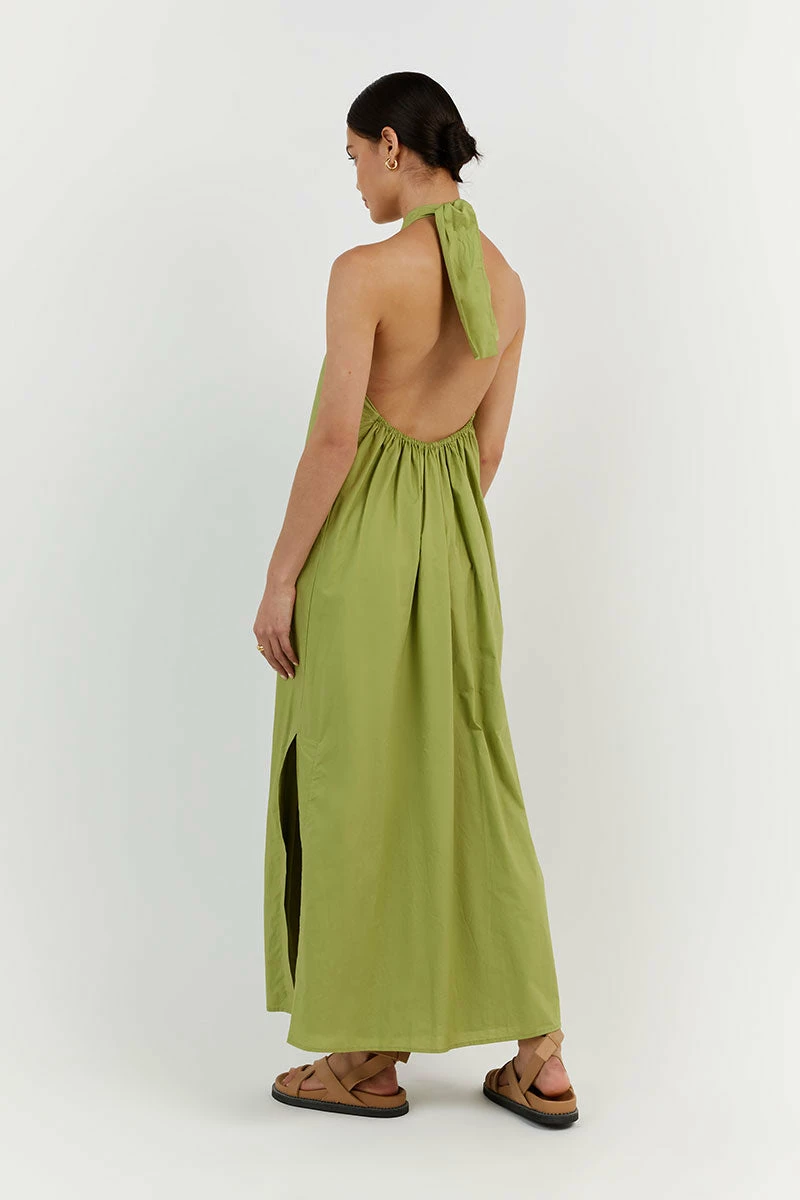 DISSH OLIVIA LIME COTTON MIDI DRESS 3 DISSH OLIVIA LIME COTTON MIDI DRESS - Image 3