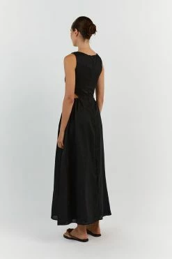 DISSH JOEY BLACK LINEN CORSET MIDI DRESS 9 DISSH JOEY BLACK LINEN CORSET MIDI DRESS -DISSH all-clothing Shop DFS11434BK.600 14