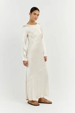 DISSH CHARLI PEARL SATIN MIDI DRESS 7 DISSH CHARLI PEARL SATIN MIDI DRESS -DISSH all-clothing Shop DFS11441PER.197 2