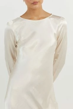 DISSH CHARLI PEARL SATIN MIDI DRESS 9 DISSH CHARLI PEARL SATIN MIDI DRESS -DISSH all-clothing Shop DFS11441PER.197 4