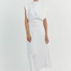 DISSH ALESSI WHITE LINEN MIDI DRESS