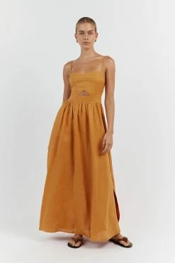 DISSH HARPER MARIGOLD LINEN MIDI DRESS