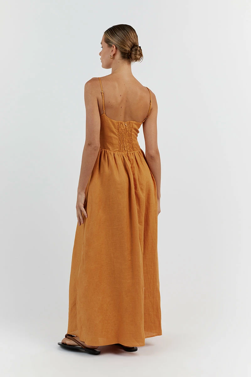 DISSH HARPER MARIGOLD LINEN MIDI DRESS 4 DISSH HARPER MARIGOLD LINEN MIDI DRESS - Image 4