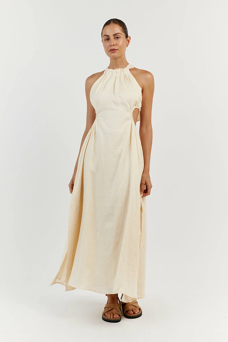 DISSH CAMILA BUTTER LINEN MIDI DRESS 1 DISSH CAMILA BUTTER LINEN MIDI DRESS