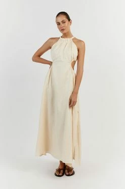 DISSH CAMILA BUTTER LINEN MIDI DRESS 16 DISSH CAMILA BUTTER LINEN MIDI DRESS -DISSH all-clothing Shop DFS11448BUT.195 11