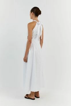 DISSH CAMILA WHITE LINEN MIDI DRESS -DISSH all-clothing Shop DFS11448WE.100 13
