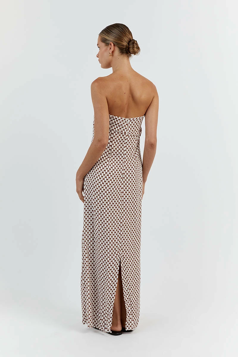 DISSH MAE WHITE CHOC GEO STRAPLESS DRESS 5 DISSH MAE WHITE CHOC GEO STRAPLESS DRESS - Image 5