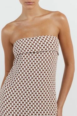 DISSH MAE WHITE CHOC GEO STRAPLESS DRESS 11 DISSH MAE WHITE CHOC GEO STRAPLESS DRESS -DISSH all-clothing Shop DFS11453WE.100 14