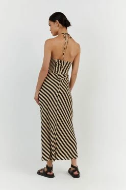DISSH CLEMENCE WHEAT STRIPE MIDI DRESS 8 DISSH CLEMENCE WHEAT STRIPE MIDI DRESS -DISSH all-clothing Shop DFS11459STRI.104 13