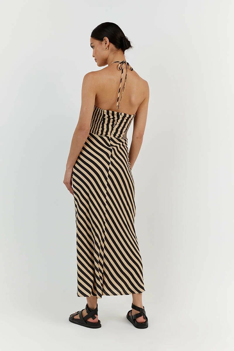 DISSH CLEMENCE WHEAT STRIPE MIDI DRESS 4 DISSH CLEMENCE WHEAT STRIPE MIDI DRESS - Image 4