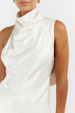 DISSH AISLE WHITE SATIN BACKLESS MINI DRESS 11 DISSH AISLE WHITE SATIN BACKLESS MINI DRESS -DISSH all-clothing Shop DFS11477WE.100 13