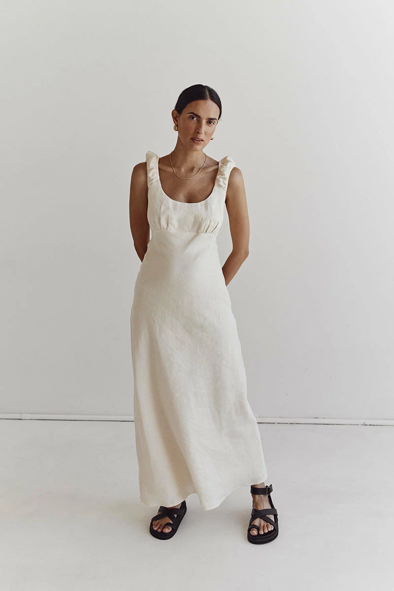 DISSH ABBY BUTTER BIAS LINEN MIDI DRESS 6 DISSH ABBY BUTTER BIAS LINEN MIDI DRESS - Image 6