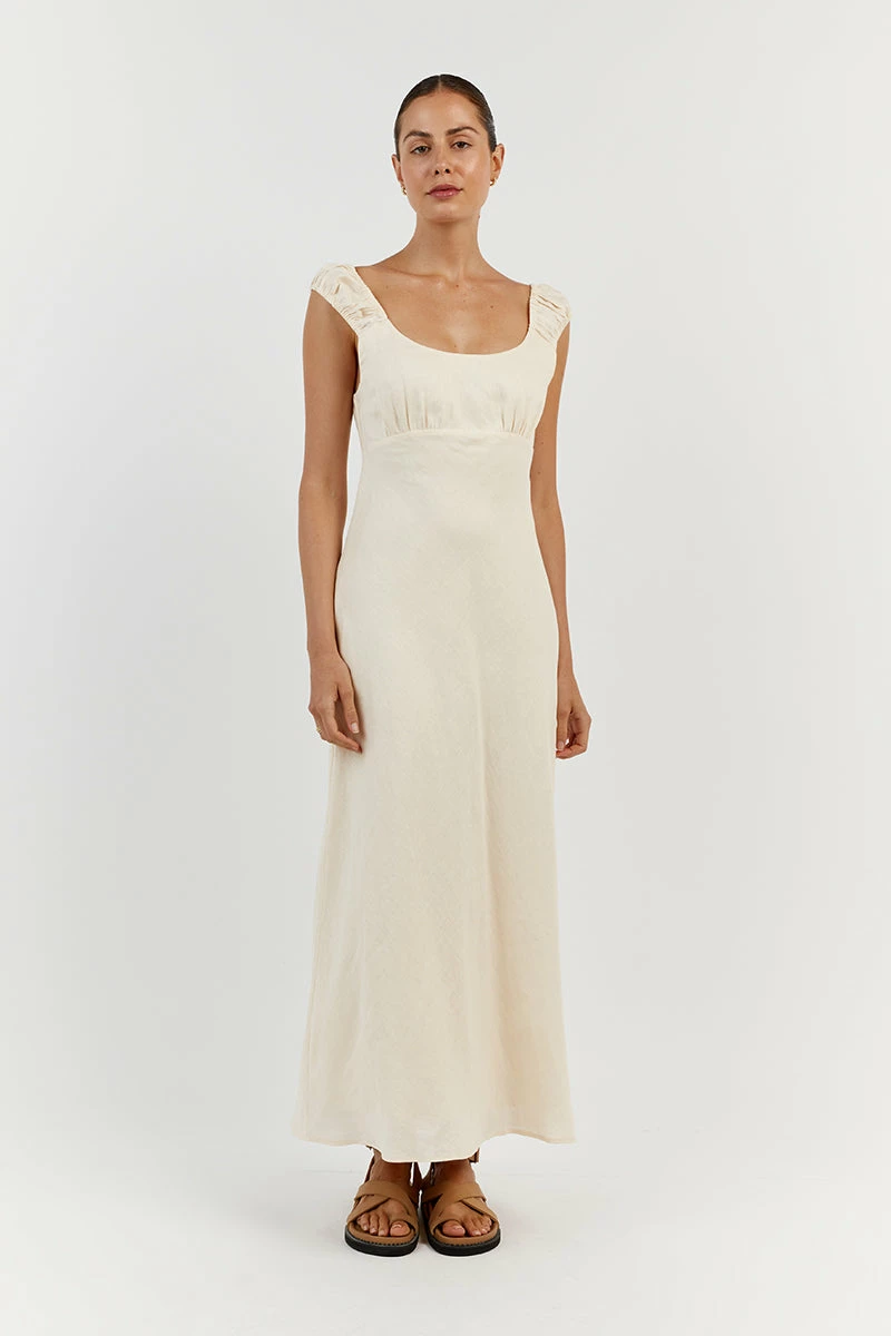 DISSH ABBY BUTTER BIAS LINEN MIDI DRESS 1 DISSH ABBY BUTTER BIAS LINEN MIDI DRESS