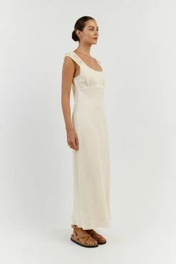 DISSH ABBY BUTTER BIAS LINEN MIDI DRESS 13 DISSH ABBY BUTTER BIAS LINEN MIDI DRESS -DISSH all-clothing Shop DFS11504BUT.195 12