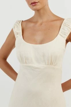 DISSH ABBY BUTTER BIAS LINEN MIDI DRESS 10 DISSH ABBY BUTTER BIAS LINEN MIDI DRESS -DISSH all-clothing Shop DFS11504BUT.195 14