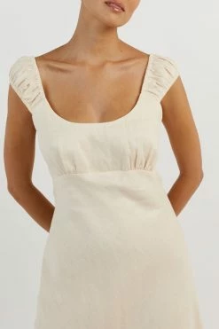 DISSH ABBY BUTTER BIAS LINEN MIDI DRESS 11 DISSH ABBY BUTTER BIAS LINEN MIDI DRESS -DISSH all-clothing Shop DFS11504BUT.195 15