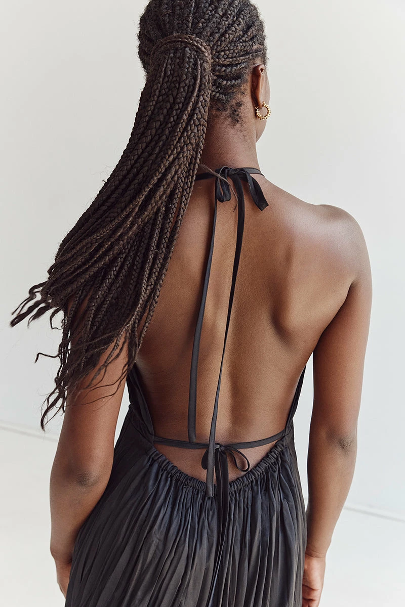 DISSH CORI BLACK CRINKLE MIDI DRESS 7 DISSH CORI BLACK CRINKLE MIDI DRESS - Image 7