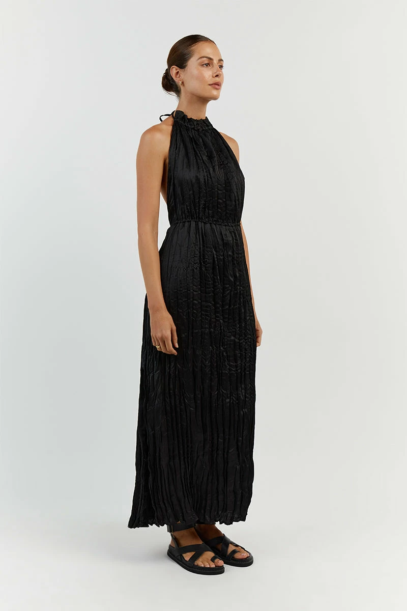 DISSH CORI BLACK CRINKLE MIDI DRESS 2 DISSH CORI BLACK CRINKLE MIDI DRESS - Image 2