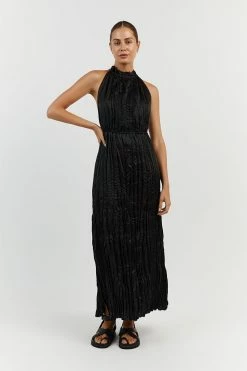 DISSH CORI BLACK CRINKLE MIDI DRESS 9 DISSH CORI BLACK CRINKLE MIDI DRESS -DISSH all-clothing Shop DFS11517BK.600 12