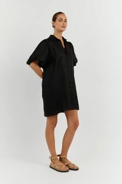 DISSH MONTY BLACK LINEN SHIRT DRESS 12 DISSH MONTY BLACK LINEN SHIRT DRESS -DISSH all-clothing Shop DFS11519BK.600 12 a24422f4 d269 4a58 953e 8d38cf8f7cdb