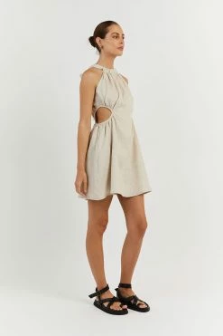 DISSH CAMILA NATURAL LINEN MINI DRESS 7 DISSH CAMILA NATURAL LINEN MINI DRESS -DISSH all-clothing Shop DFS11520NAT.150 12